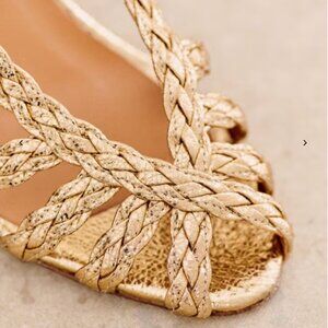 Sézane Natacha Sandals - Smooth Braided Gold - Size 9.5 (40 EU)